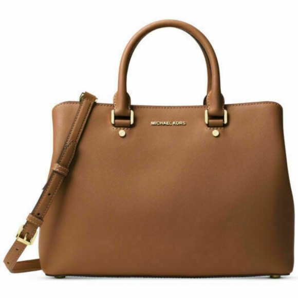 Michael Kors Savannah Saffiano Leather Satchel Camel - Picture 7 of 7